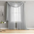 thumbnail image 2 of Jane - Semi-Sheer Window Scarf (54 x 216) - Elegant Home Decor Window Treatments - Add to Window Curtains for Enhanced Effect (Scarf 54x216, Silver), 2 of 2
