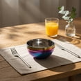 thumbnail image 5 of Stainless Steel Cereal Bowls: Metal Soup Bowl - Double Walled Insulated Large Serving Rice Bowl - Unbreakable Deep Bowls for kitchen 340 ml Appr. Rainbow, 5 of 6