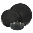 thumbnail image 3 of Gibson Elite Tahoe Sunset 12 Piece Stoneware Reactive Glaze (Service for 4) Ceramic Plates and Bowls Dinnerware Set - Black, 3 of 12