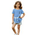 thumbnail image 5 of Ruyang Hawaiian Short Sleeve for Teen Girs Cotton Linen Cute Bow Graphic Round Neck T Shirt Summer Loose Soft Blouse T-Shirt, 5 of 7