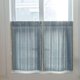 thumbnail image 2 of Nvzi Cortinas de cocina con bordado bohemio, borlas, bolsillo para varilla, lino texturizado, estilo rústico, para cafetería, 1 panel (azul, 52 x 63 pulgadas), 2 of 5