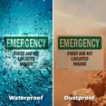 thumbnail image 5 of (2 Pack) First Aid Kit Located Inside OSHA Emergency Sign 14 Inch X 10 Inch Vinyl Label Decal Sticker Weather Resistant, UV Protected for Workplace, Business, and Construction Site,, 5 of 7