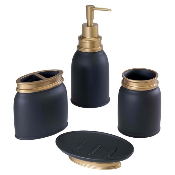 Avanti Linens Memphis Black 4-Piece Bath Accessory Set