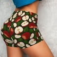 thumbnail image 4 of Haiem Red Fruit No Front Seam Biker Shorts for Women Yoga Workout Gym Bike Shorts with Tummy Control Moisture-Wicking-Medium, 4 of 9