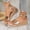 Gold, variant on Women's Non Slip Wedge Sandals Metallic Upper Adjustable Ankle Strap Cushioned Insole Plus Size Summer Silver 40