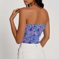 thumbnail image 5 of Zedker Women's Floral Tube Tops Ruffled Strapless Bandeau Sleeveless Loose Holiday Style Multicolor Plus XXL, 5 of 7