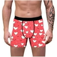 thumbnail image 2 of UVEASISHA Valentines Day Mens Underwear Elastic Waist Cozy Soft Boxer Briefs Spring Fashion Lover Heart Graphic Boxers Gift for Husband Multicolor M, 2 of 9