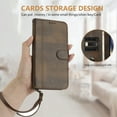 thumbnail image 6 of Wallet Case for iPhone 17, RFID Blocking 3 Card Holders Wrist Strap Kickstand Shockproof TPU Shell Premium PU Leather Magnetic Closure Protective Flip Folio Cover,Brown, 6 of 10