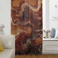 thumbnail image 6 of Brown Marble Sheer Curtains 84 Inches Long, Ombre Abstract Striped Mottled Aesthetic Light Filering Curtains, Breathable Simi Curtain Privacy Drapes for Living Room Bedroom Window Treatment, 6 of 9