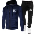thumbnail image 1 of Chándales de moda para hombre, sudaderas con capucha, traje de otoño e invierno, suéter con capucha y pantalones deportivos para hombre, conjunto de dos piezas, ropa para correr para hombre, 1 of 4