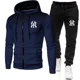 thumbnail image 1 of Chándales de moda para hombre, sudaderas con capucha, traje de otoño e invierno, suéter con capucha y pantalones deportivos para hombre, conjunto de dos piezas, ropa para correr para hombre, 1 of 4