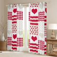 thumbnail image 2 of Castle Fairy Teens Adults Love Heart Print Black Out Curtains,Geometric Plaid Stripes Curtains Pack of 2 (42x63 Each),Happy Valentine's Day Bedroom Curtains,Luxury Bedroom Decor, 2 of 6