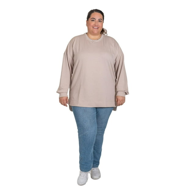 Cardigan LOVE MY FIT Cuello Redondo Tallas Extras Plus Size Con Puño Verde claro 2XL