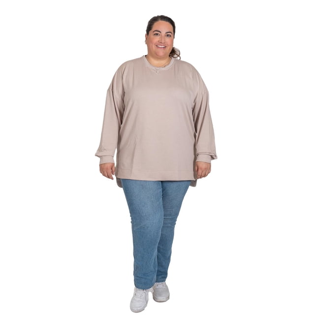 Cardigan LOVE MY FIT Cuello Redondo Tallas Extras Plus Size Con Puño Verde claro 2XL