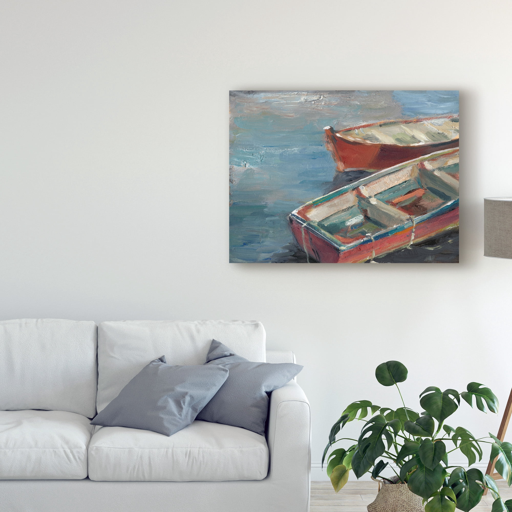 Ethan Harper 'Boats By The Lake I' Canvas Art