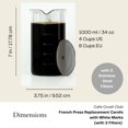 thumbnail image 4 of Crush Club French Press Replacement Thick Borosilicate Glass Beaker; 2 Steel Filters for Bodum 34 Ounce|1Liter|8Cup Carafe (White Measures), 4 of 7