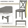 thumbnail image 5 of Modern 6 Piece Dining Set, Wood Finish Dining Table Set Include Table, Bench & 4 Chairs, Gray, 5 of 9