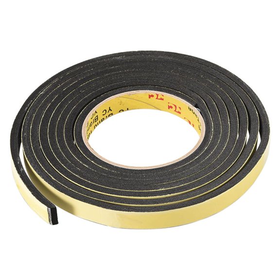 Sponge Tape EVA Single Sided Sealing Foam Tape, 3 Meters Length, 15mm Width, 5mm Thick, Black