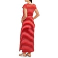 thumbnail image 2 of Oh! Mamma Maternity Cap Sleeve Striped Maxi Dress with Tie Belt, 2 of 2