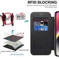 thumbnail image 6 of Allytech Wallet Case for iPhone 14 with Card Slots & Lens Protector, Compatible with MagSafe, Slim Shockproof Anti-Scratch Clear Back Panel [RFID Blocking] Case - Black, 6 of 7