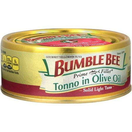 (3 Pack) Bumble Bee Prime Fillet Tonno in Olive Oil, Canned Tuna Fish, High Protein Food, 5oz