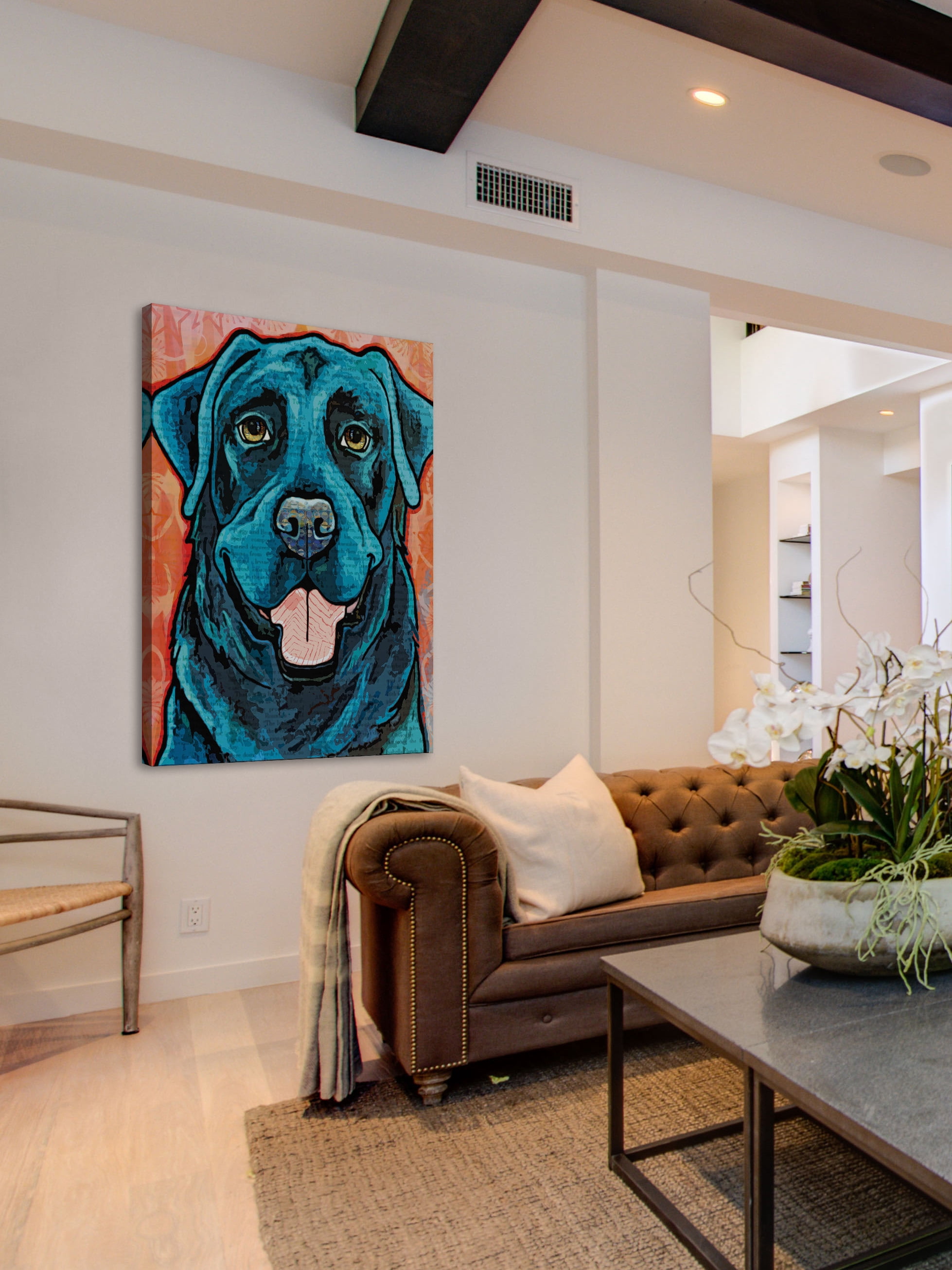 "Black Lab" Painting Print on Wrapped Canvas