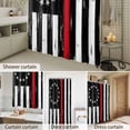 thumbnail image 3 of Bathroom Shower Curtain American Flag Independence Day Waterproof Shower Curtains with Hooks, Retro Ref Black Stripes Bath Curtains Bathtub Curtain Home Decor 72x84in, 3 of 9