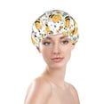 thumbnail image 2 of KLL Bee and Flowers Pattern Shower Cap & Bath Cap for Women,Reversible Oversized Waterproof Shower Caps for all Hair Lengths,Elastic Reusable Bathing Hair Cap, 2 of 7