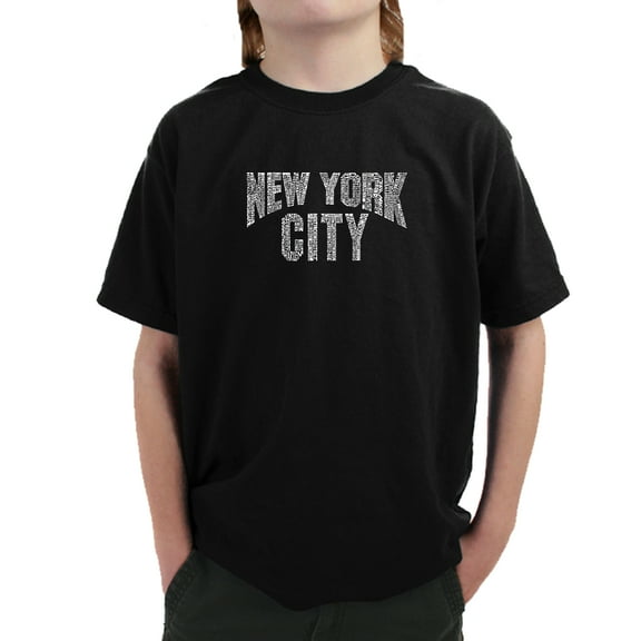 LA Pop Art Boy's Word Art T-shirt - NYC NEIGHBORHOODS