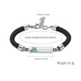 thumbnail image 2 of Stainless Steel Long Bar Locket with Birthstone Leather Funeral Urns Bracelet for Cremation Ashes Holder Memorial Bracelet, 2 of 7