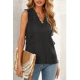 thumbnail image 1 of Women's Black Lace V Neck Tank Top, 1 of 9