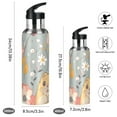 thumbnail image 2 of Little Hamster Leaves Flowers Cartoon Sports Bottle with Straw Stainless Steel Water Jug Portable Thermal Cup Leak-proof 1000ML, 2 of 9