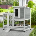 thumbnail image 2 of YODOLLA Indoor Rabbit Hutch Bunny Cage Large Pet House for Small Animal with Wheels, 2 of 6
