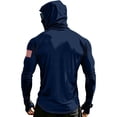 thumbnail image 4 of Zimjoy UPF 50+ Long Sleeve Mens Sun Protection Shirts Fishing Hoodies for Men with Face Mask UV Rash Guard Shirts Navy L, 4 of 5