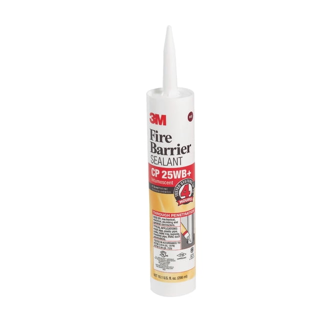 Sellador de barrera contra incendios 3M CP 25WB+, cartucho rojo de 300 ml