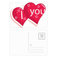 thumbnail image 1 of Valentine's Day Double Heart Love Postcard Set Birthday Mailing Thanks Greeting Card, 1 of 3