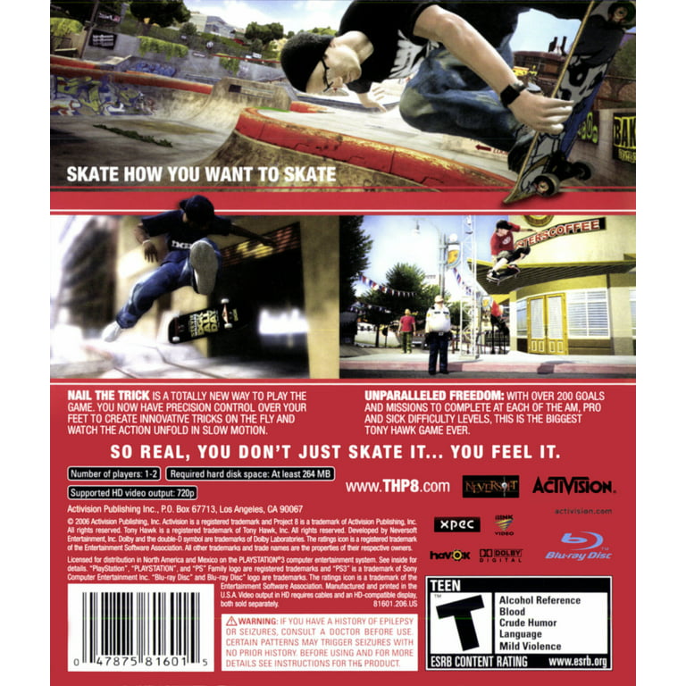  Tony Hawk's Project 8 - Xbox 360 : Video Games