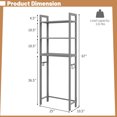 thumbnail image 3 of Costway Over-The-Toilet Storage Shelf Space Saving Metal Bathroom Organizer Hooks Grey, 3 of 9