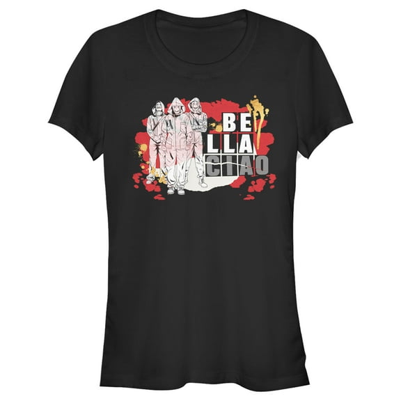 Junior's Money Heist Bella Ciao Robbery  Graphic Tee Black Small