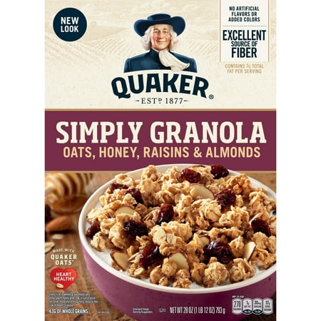 Quaker, Simply Granola, Honey, Raisins & Almonds, 28 oz