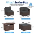 thumbnail image 4 of Sunmthink 8-Piece Outdoor Patio Furniture, Patio Furniture Sets with Fire Pit, Wicker Outdoor Conversation Set and Waterproof Cover, 4 of 9