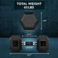 thumbnail image 3 of Rubber Grip Encased Hex Dumbbells  Hand Weights With -Slip Pair, 3 of 7