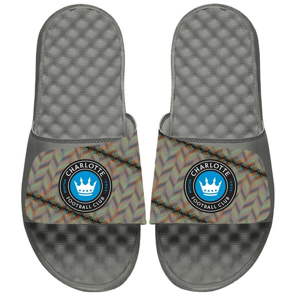 Youth ISlide Gray Charlotte FC 2024 Hispanic Heritage Side Sandals