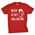 thumbnail image 1 of T-shirt pour Hommes « Beer Is My Valentine » Drôle, Boisson, Amour, Sarcastique (Rouge) - TG, 1 of 4