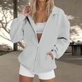 thumbnail image 2 of ManxiVoo Women's Oversized Lapel Zip Front Hoodie Raglan Sleeve Loose Casual Pullover Sweatshirt XL Size Grey, 2 of 7