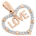 thumbnail image 4 of 10K Rose Gold Round Diamond Heart Frame Love Fancy Pendant 0.90" Charm 1/6 CT., 4 of 6
