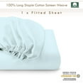 thumbnail image 3 of Pizuna Pure 100% Cotton King Fitted Sheet Only, Luxurious 400 Thread Count Long Staple Cotton Sateen Weave 15inch Deep Pocket Fitted Sheet (Combed Baby Blue King Fitted Sheet Cotton), 3 of 4