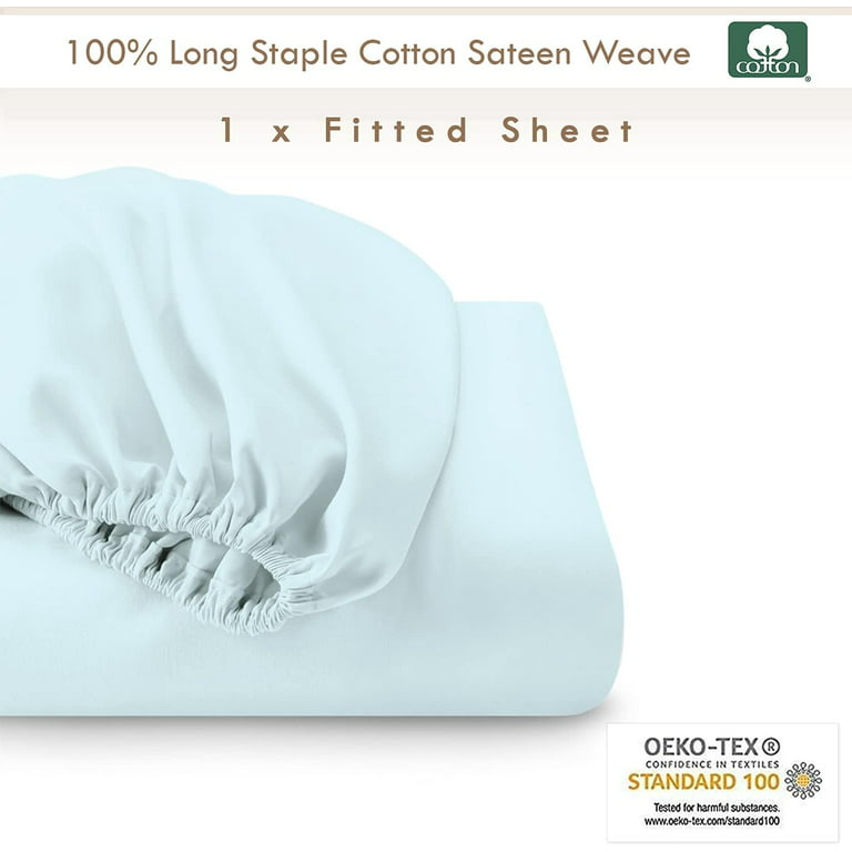 Cotton Twin Xl Fitted Sheet Only White, 1Pc 400 Thread Count 100