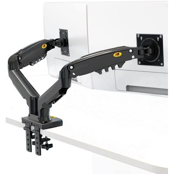 Dual Monitor Desk Mount Stand Full Motion Swivel Computer Monitor Arm for Two Screens 17-27 Inch with 4.4~19.8lbs Load Capacity for Each Display F160