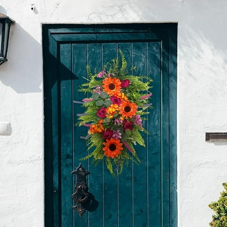 Fall Harvest Teardrop Swag Decorative Garland for Thanksgiving Porch Wedding